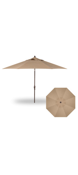 11' Auto Tilt Umbrella - Bronze / Sesame